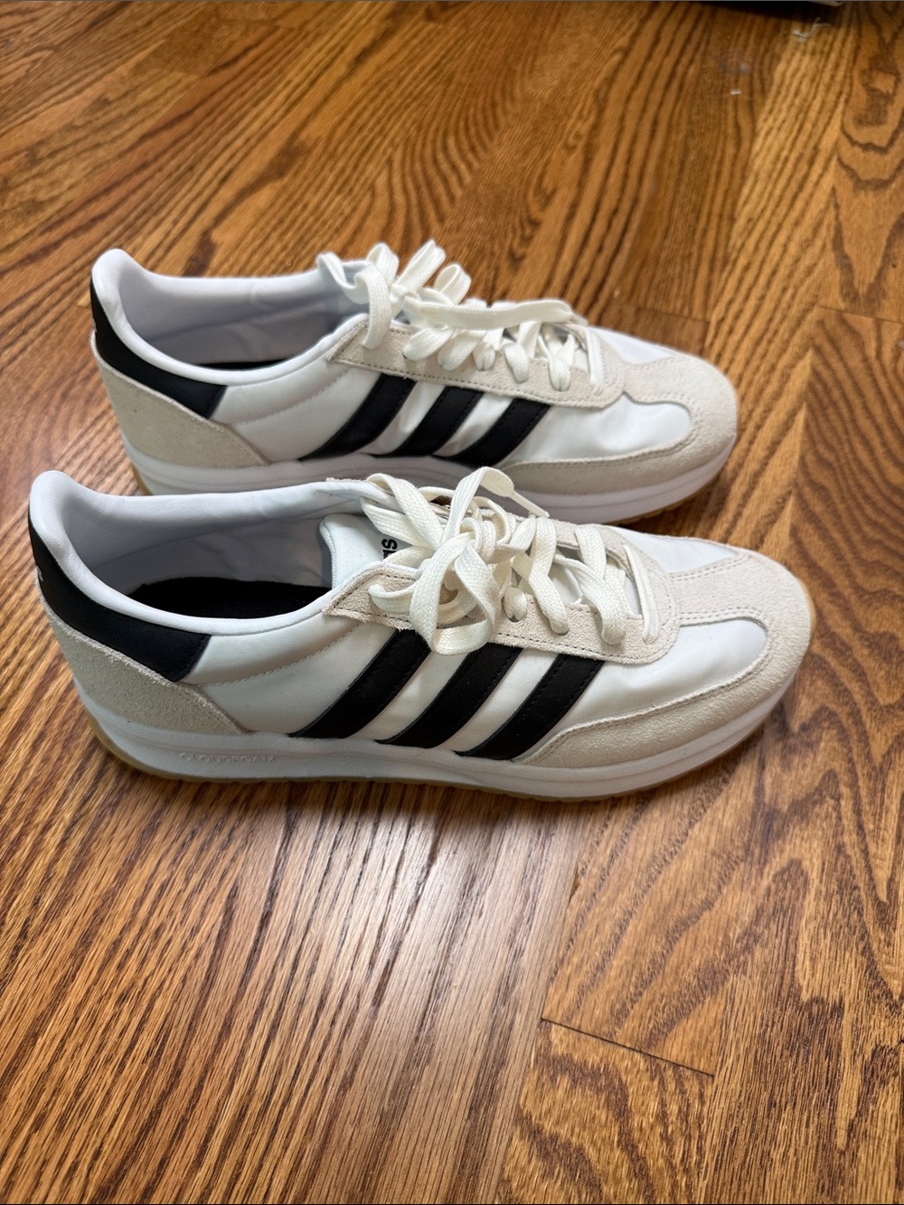 adidas White and Black Low-Top Retro Sneakers